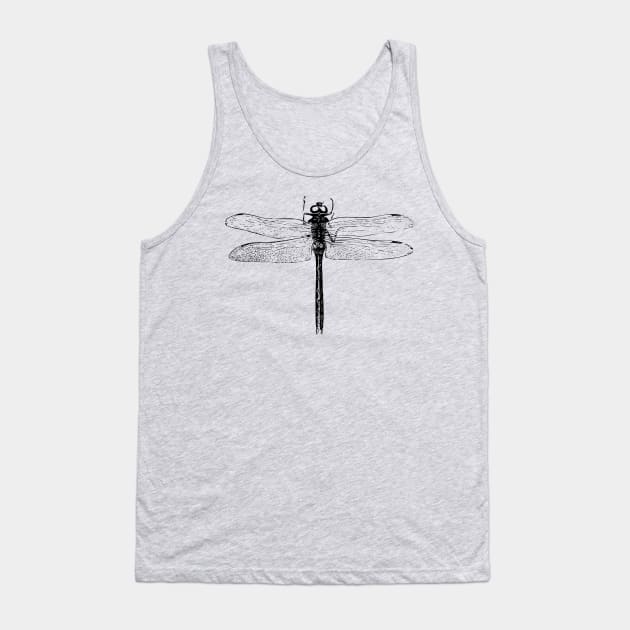 Dragonfly | Vintage Dragonfly | Black and White | Tank Top by Eclectic At Heart